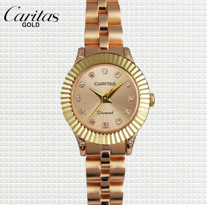 CARITAS/18K GOLD 여성 천연다이아몬드 명품 팔찌시계/C13000RGF