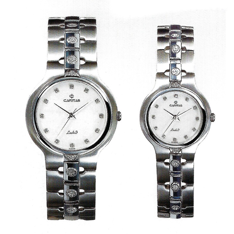 CARITAS / LACHEF / C239 / Caritas Natural Diamond Tungsten Couple Luxury Clock / Gift Clock